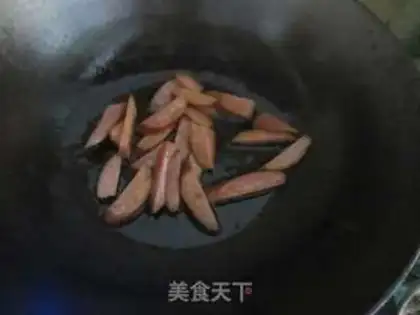 Make Celery fried sausage step 2