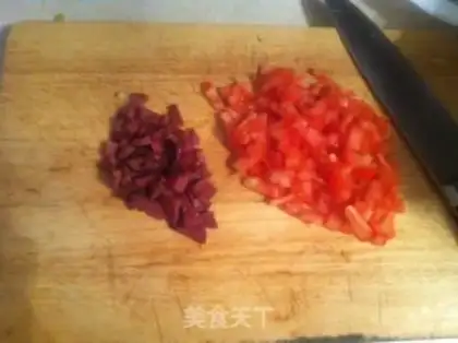 Make Tomato egg fried rice step 1