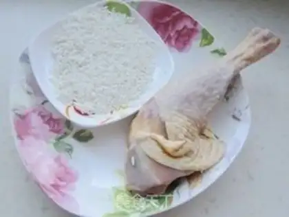 Make Porridge rice chicken step 0