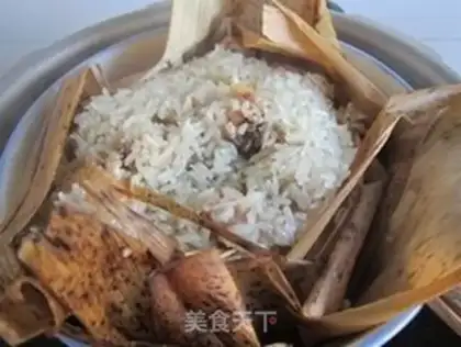 Make Porridge rice chicken step 9