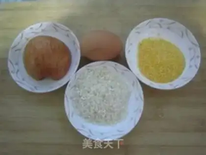 Make Apple corn egg porridge step 0