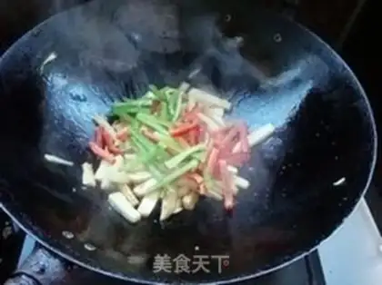 Make Twin pepper fried abalone mushrooms step 5