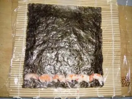 Make Yellow robe with seafood sushi step 7