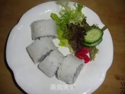 Make Yellow robe with seafood sushi step 11