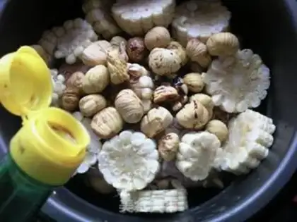 Make Corn plate chestnuts step 6