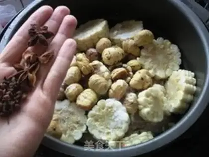 Make Corn plate chestnuts step 9