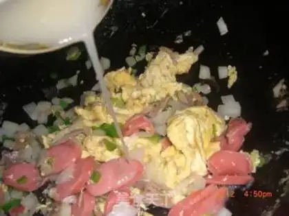 Make Sausage fried eggs step 5