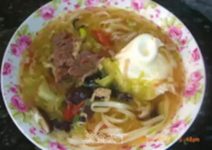 Make Breakfast beef noodles step 14