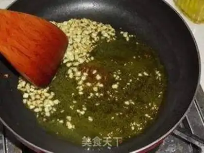 Make Gold needle fan steamed shrimp step 10