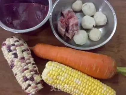 Make Corn radish liver soup step 0
