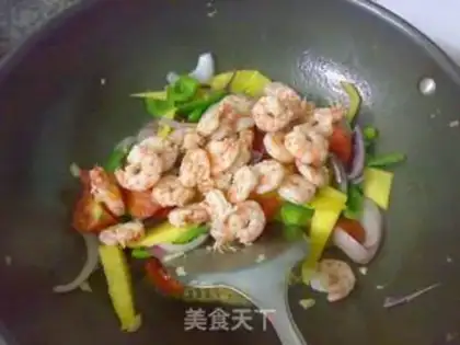 Make Shrimp with fresh fruit step 7