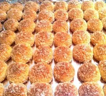 Make Gold coconut ball step 10