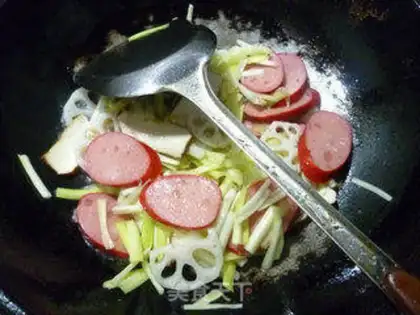 Make Cream sprouts and red sausages step 9