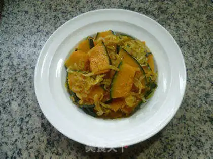 Make Shrimp skin fried Japanese pumpkins step 8