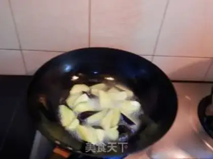 Make Salt fish eggplant step 2