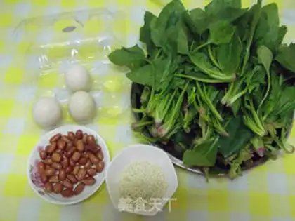 Make Eggskin spinach tower step 0