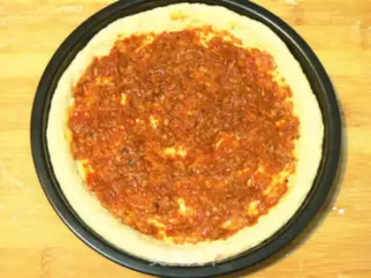 Make Baked sausage mushroom pizza step 16