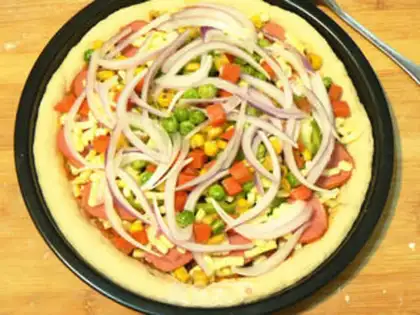 Make Baked sausage mushroom pizza step 20