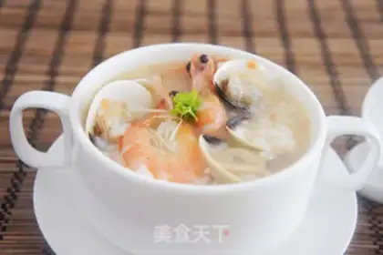 Make Seafood congee step 8