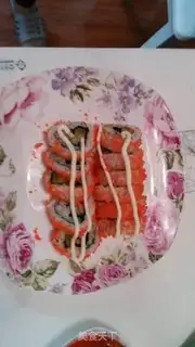 Make Sushi cherry blossoms and flying fish sushi step 14
