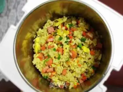 Make Curry black egg fried rice step 6
