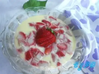 Make Strawberry milk and eggs step 7