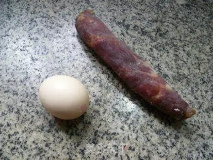 Make Egg sausage tofu dry step 0