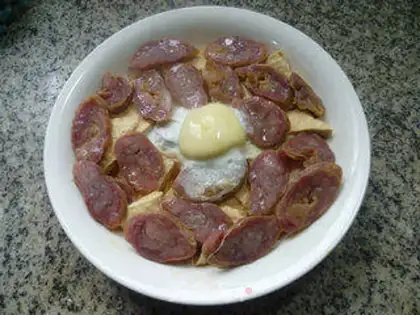 Make Egg sausage tofu dry step 11