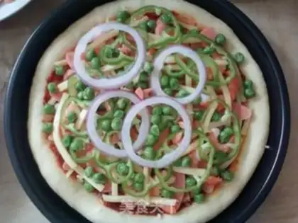 Make Shrimp ham pizza step 12