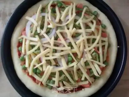 Make Shrimp ham pizza step 13