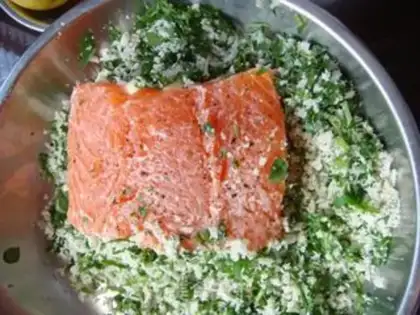Make Spicy-skinned salmon step 14