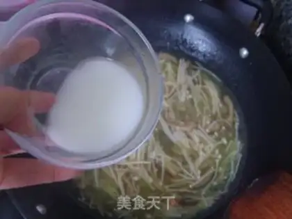 Make Golden needle mushroom soup step 14