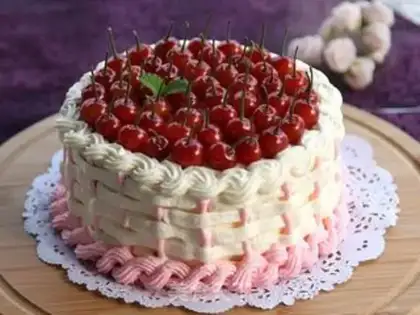 Make Cherry cream cake step 27