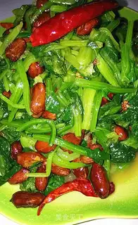 Make Old vinegar peanuts spinach step 4