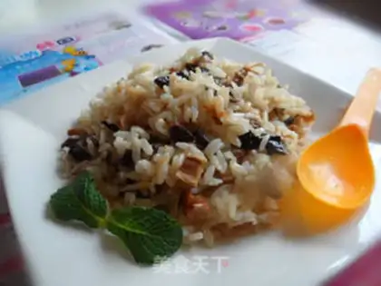 Make Three-ding fried rice step 11