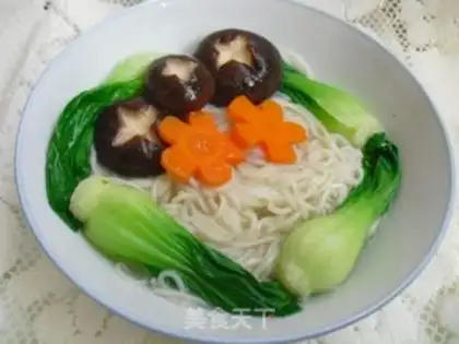 Make Chicken soup mushroom noodles step 8