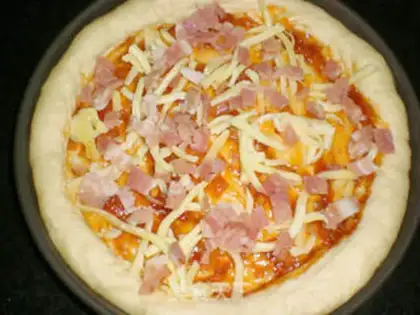Make Bacon shrimp pizza step 15