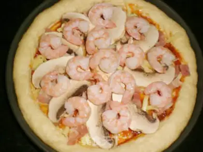 Make Bacon shrimp pizza step 17