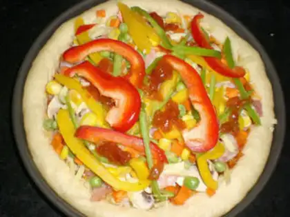 Make Bacon shrimp pizza step 19