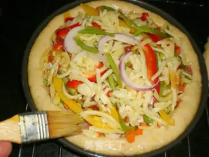 Make Bacon shrimp pizza step 21