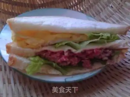 Make A greasy beef sandwich step 9