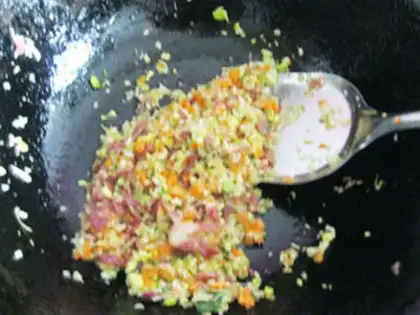 Make Bacon fried rice step 2