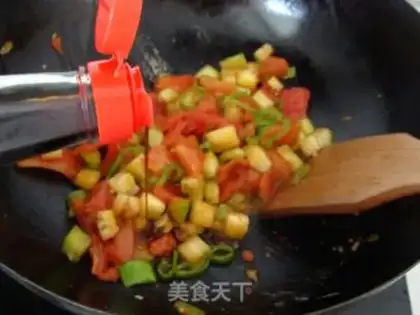 Make Cheese and tomato eggs for noodles step 7