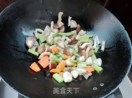 Make Celery fried mushrooms step 4