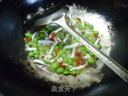 Make Piper squid fried beans step 14