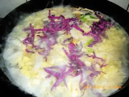 Make Big white chicken noodles step 12