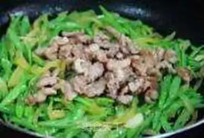 Make Bean bean swirling and meat step 7