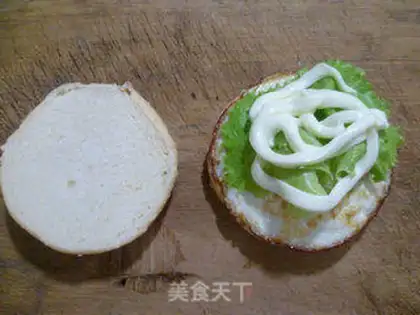 Make Ham eggsburger step 8