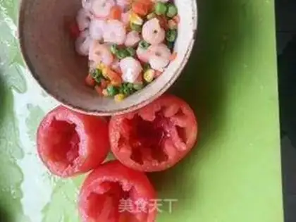 Make Seafood tomatoes step 1