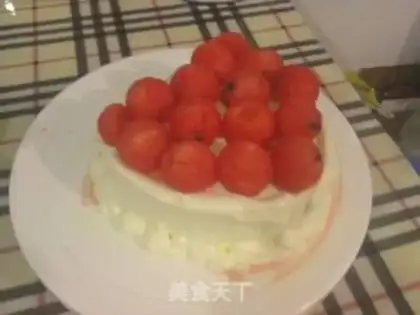 Make Rainbow watermelon cake step 8